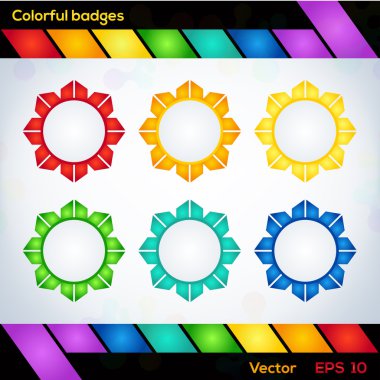 Colorful vector badges. Vector illustration.  clipart
