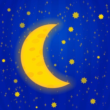 Moonlight night - vector illustration clipart