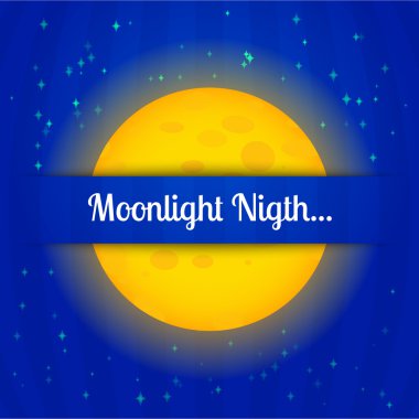 Moonlight gece - vektör çizim