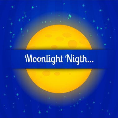 Moonlight gece - vektör çizim