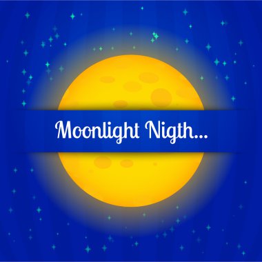 Moonlight night - vector illustration clipart