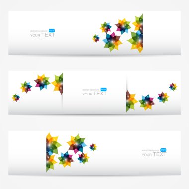 Collection of floral banners clipart