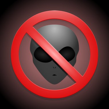 Vector sign showing that no aliens are allowed