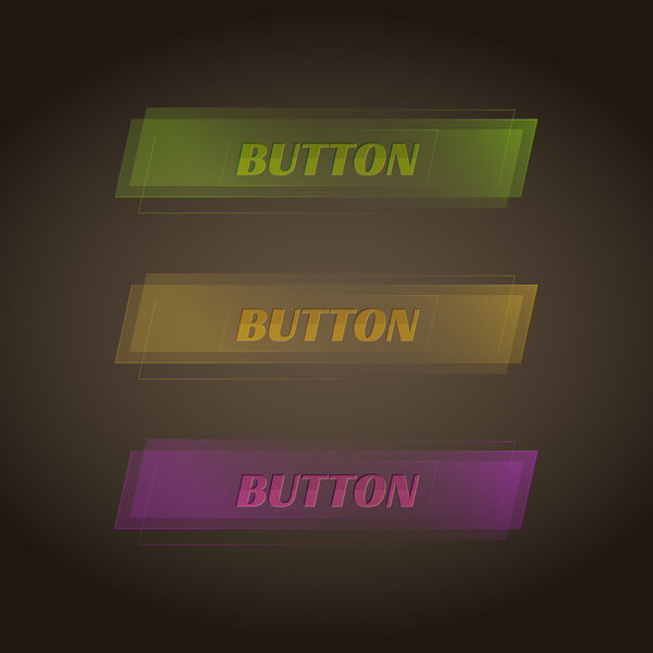 Set of three vector colorful buttons