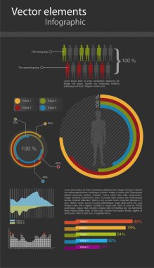 Infographic öğeleri web ve baskı kullanım için vektör