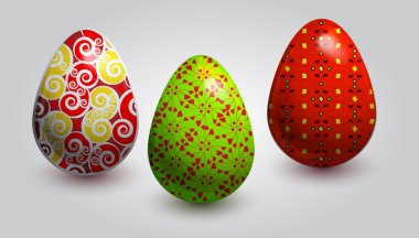 Fine painted eggs designed for Easter clipart