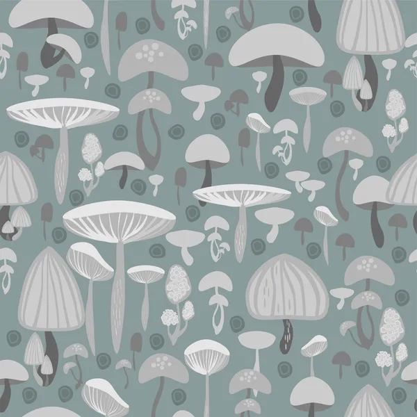 Mushrooms Seamless Pattern Vector Illustration — Stock Vector