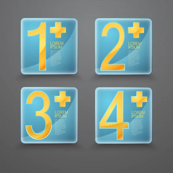 Vector Set Buttons Numbers — Stock Vector
