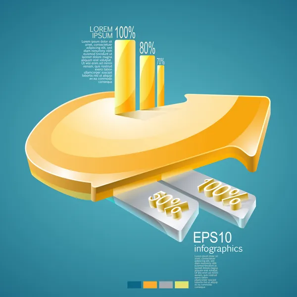 Infographic Med Pil Vektor Illustration — Stock vektor