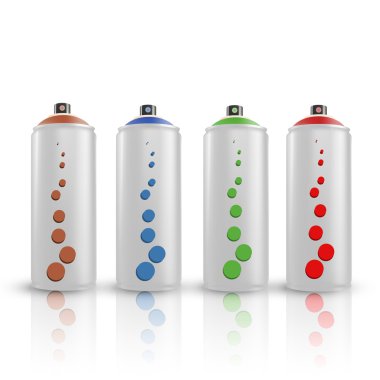 spray tins. Vector illustration. 
