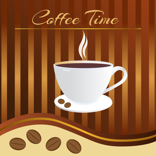 Coffee time card. Vector illustration. 