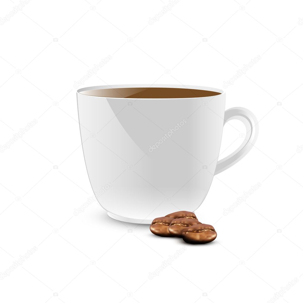 Cup of coffee. Vector illustration. 