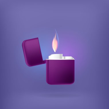 Lighter burning. Vector illustration. clipart