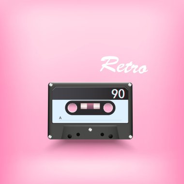 Retro audio cassette. Vector illustration. clipart