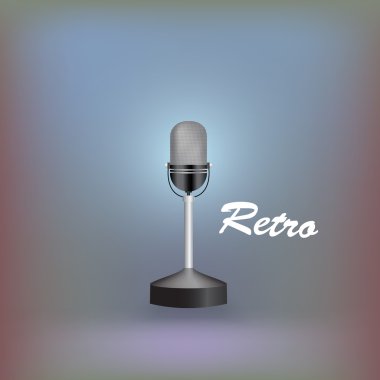 Retro microphone. Vector illustration. clipart