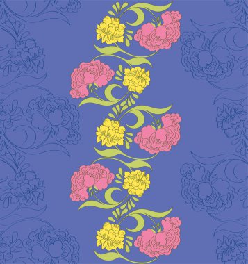 Vector floral seamless modeli fantezi çiçek açan çiçekler ile