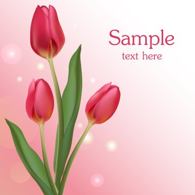 Bunch of red tulips. Vector illustration clipart