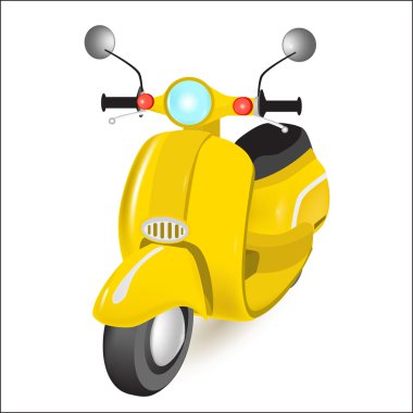 sarı motosiklet. Vektör çizim. 