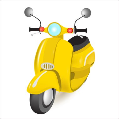 yellow motorbike. Vector illustration.  clipart