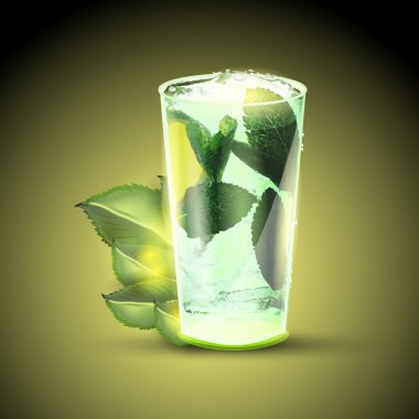 Mojito kokteyl veya içki limon ve nane ile