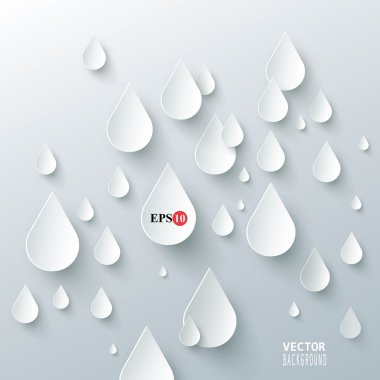 rain drops on a white background clipart