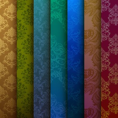 background of multi-colored curtains clipart