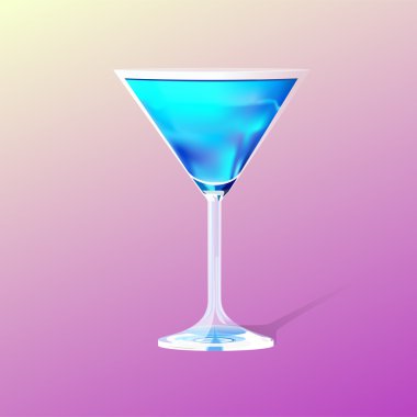 glass with a blue cocktail clipart