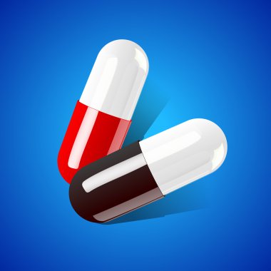 two tablets on a blue background clipart