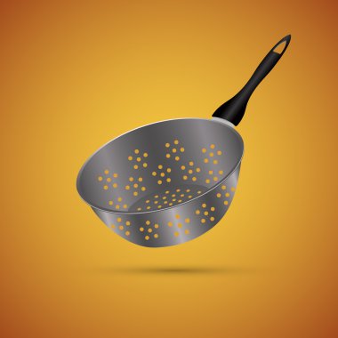 colander on an orange background clipart