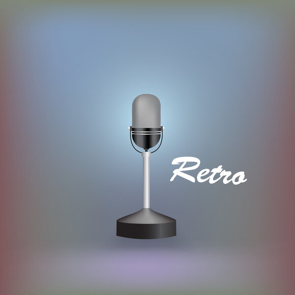 Retro microphone. Vector illustration.