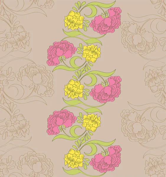 Vector floral seamless modeli fantezi çiçek açan çiçekler ile