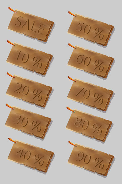 Набор стикеров для продажи - векторная иллюстрация
