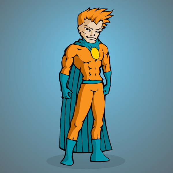 Superman Sobre Fondo Azul — Vector de stock