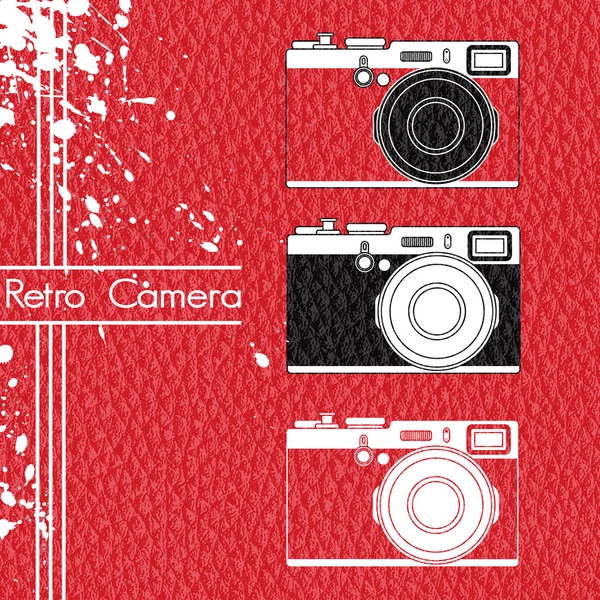 Old Retro Camera Set — Stock Vector