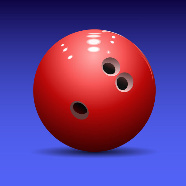 bowling ball on a blue background