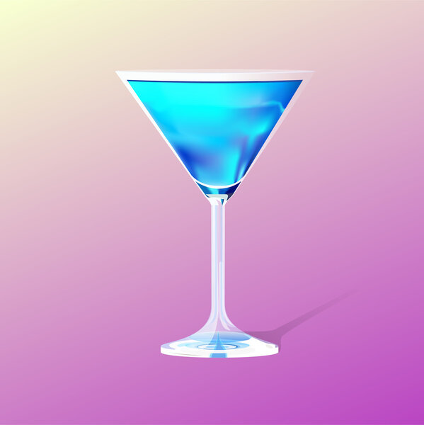 стакан с голубым коктейлем
