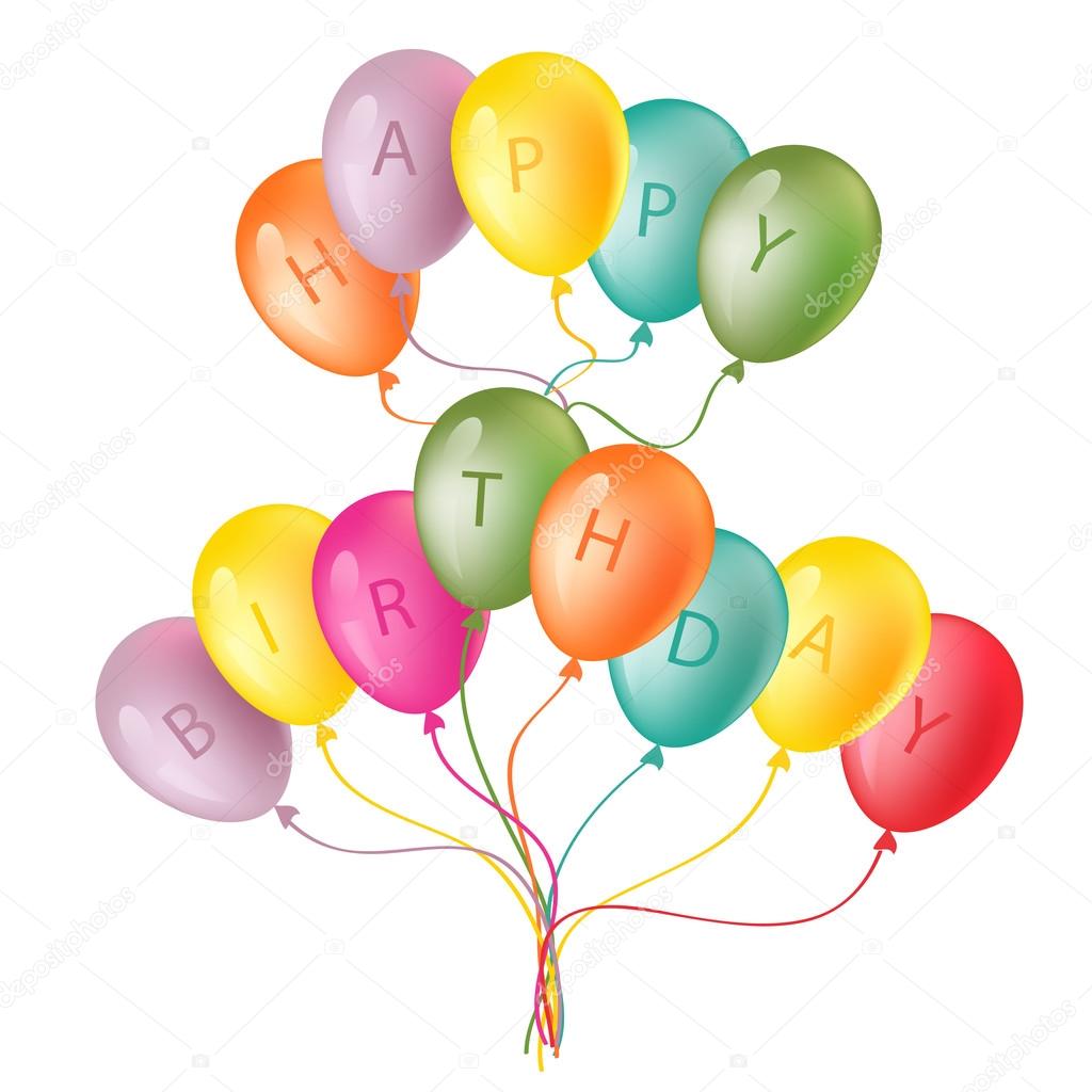 Happy birthday card with balloons