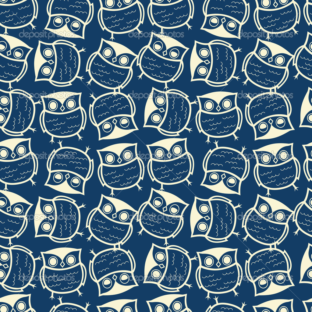 Cute Seamless Owl Background Pattern Kids Vector Stock Vector by  ©ClassyCatStudio 19885905, image size:1024x1024