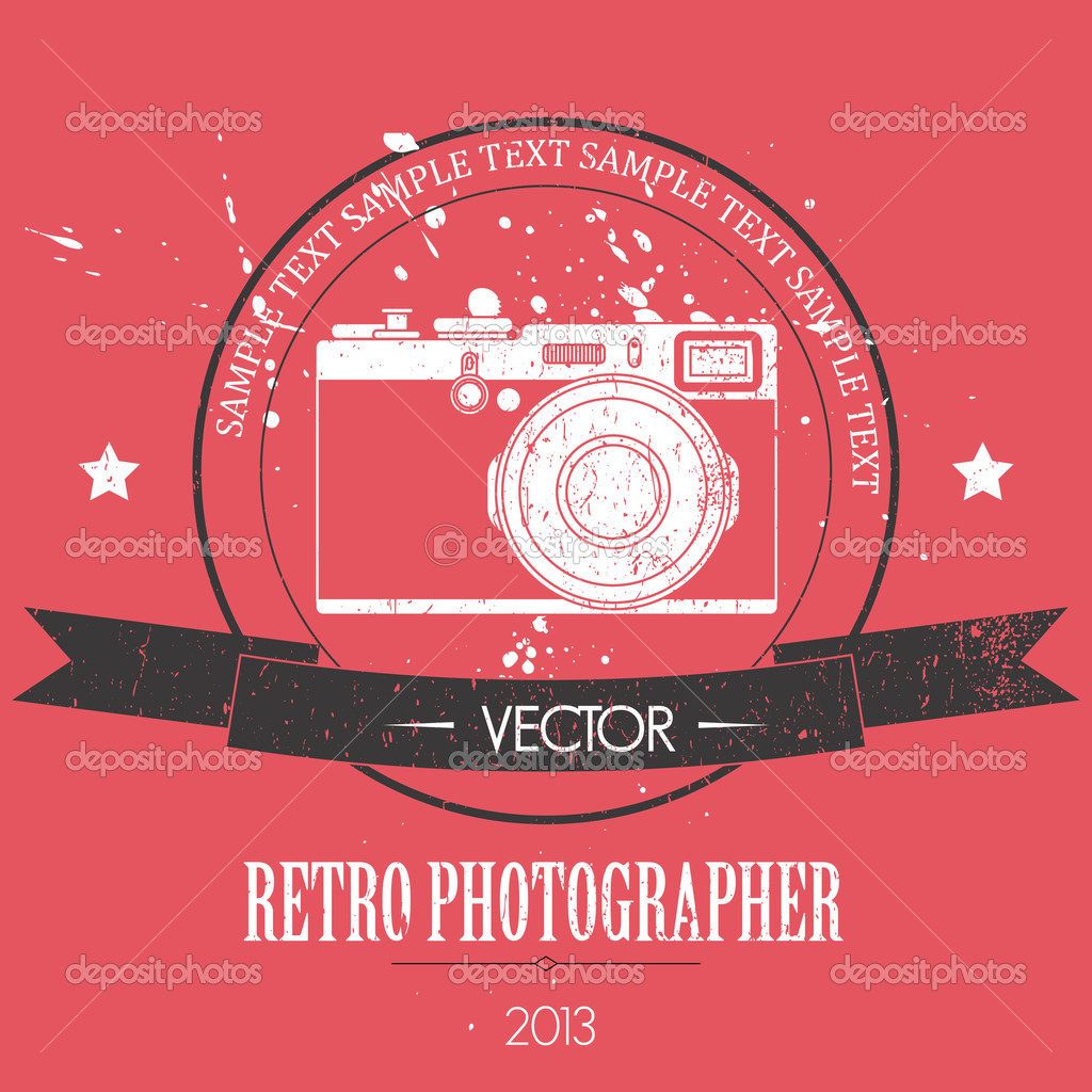 Retro camera with vintage background