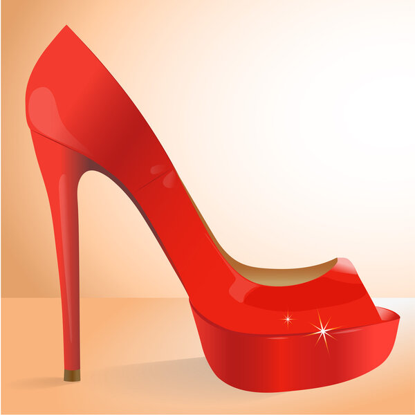 vector red shoe. Vector illustration. 