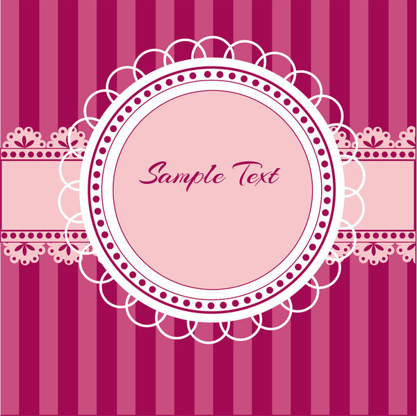 Pink vector background with lace
