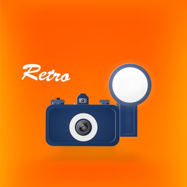 Retro photocamera. Vektör çizim. 
