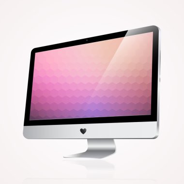 Computer display isolated on white clipart