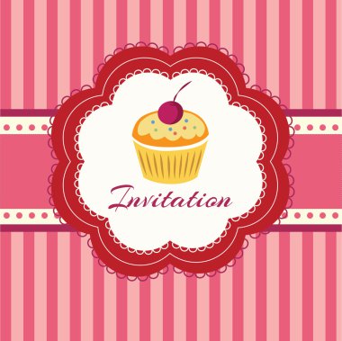 Cupcake background. Invitation. Vector illustration.  clipart