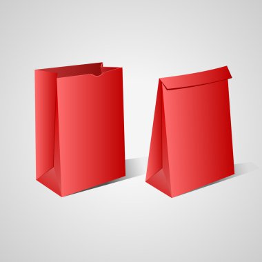 iki kırmızı kağıt bags.vector illüstrasyon
