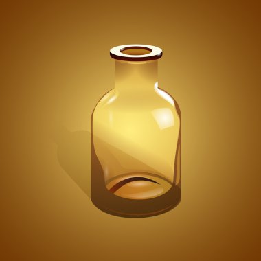 empty glass bottle. vector design clipart