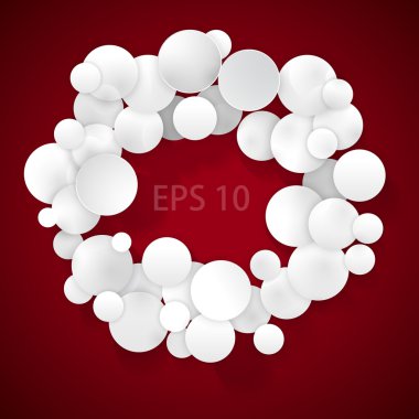bubbles design on a red background design clipart