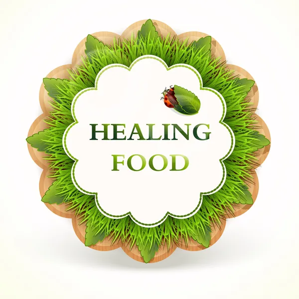 Label Healing Food — Stock Vector