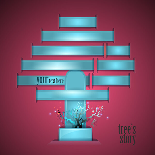 tree's story. Vector illustration. 