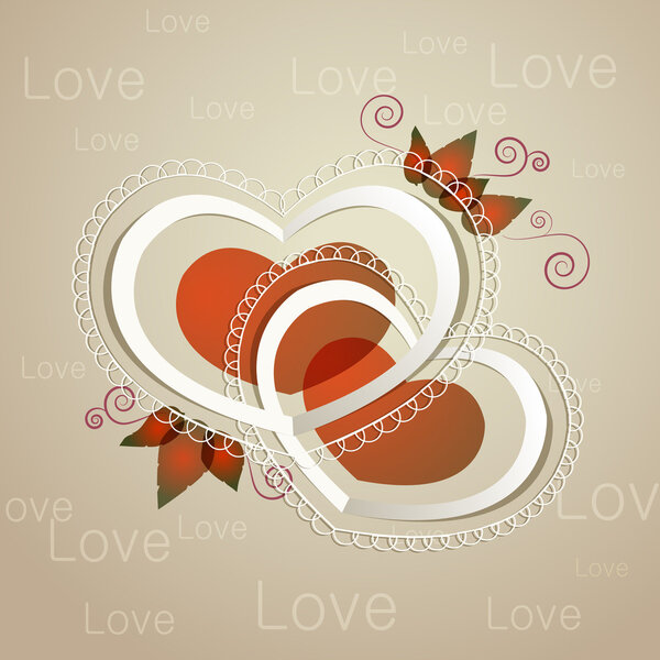 Heart label. Vector illustration. 